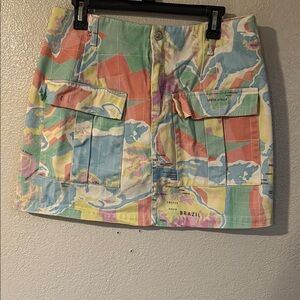 Melody Ehsani Pastel Map print utility skirt